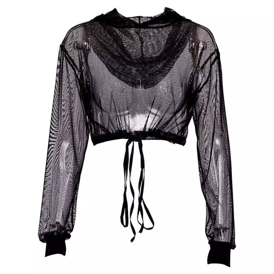 Hooded Mesh Top