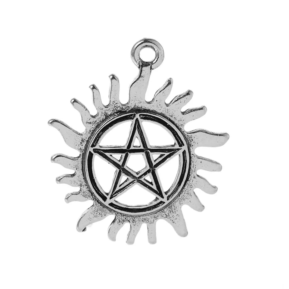 Five Pointed Star Inside The Sun Earrings