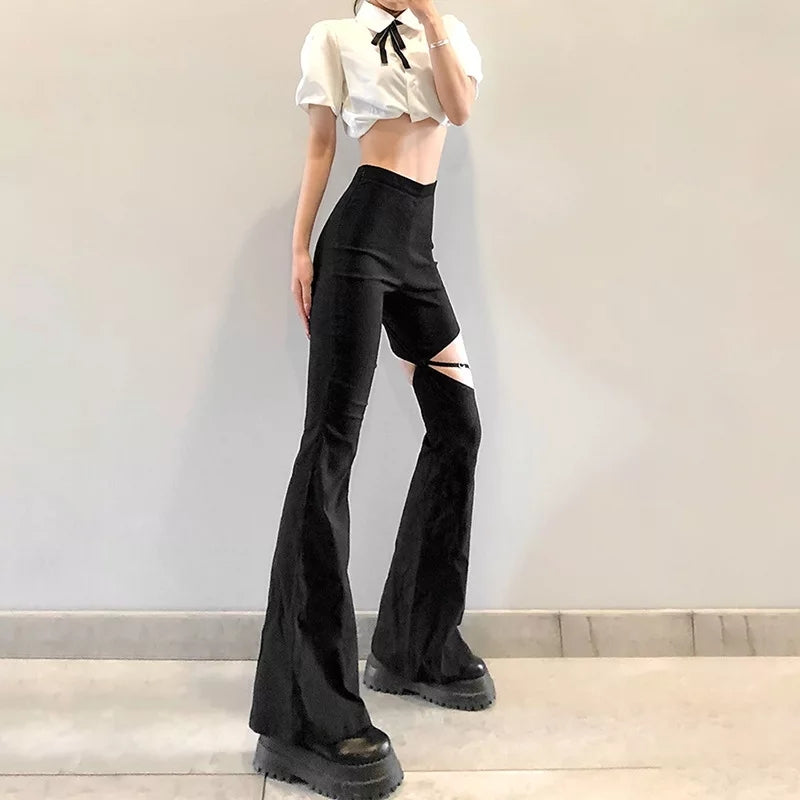 Cut Out Flared Pants