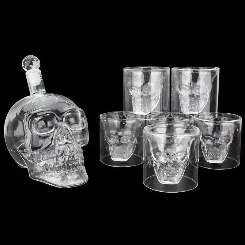 Skull Bottle and Glasses Set