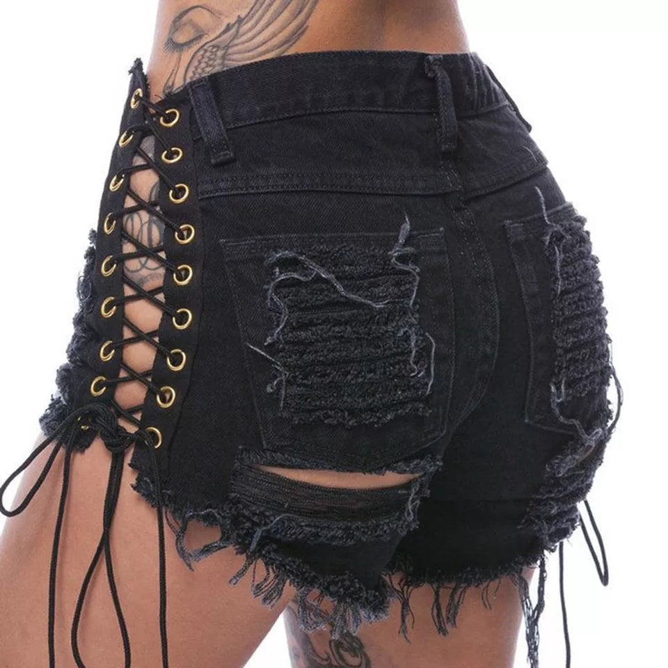 Side Lace Up Shorts