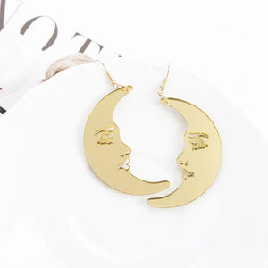 Crescent Moon Shaped Gold Earrings