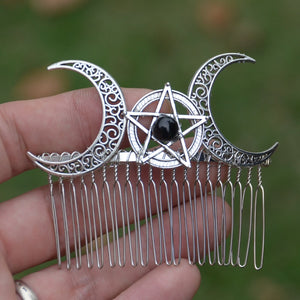 Crescent Moon Pentagram Tiara