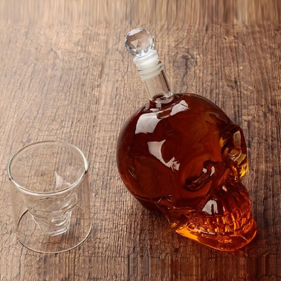 Skull Bottle and Glasses Set