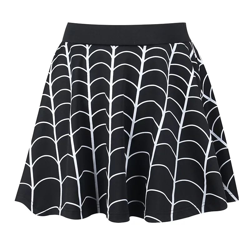 Spider Web Print Skirt