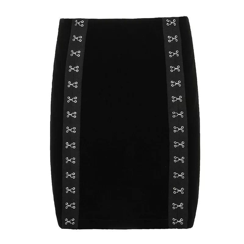 Velvet Slit Mini Skirt