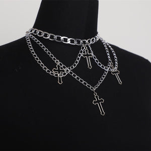 Multi-layered Cross Necklace