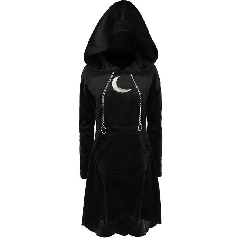 Moon Print Hooded Dress