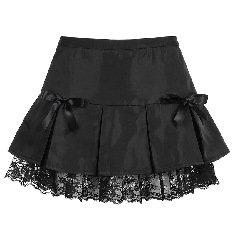 Lace Trim Mini Skirt