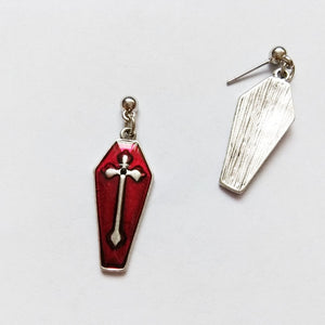 Red Coffin Earrings