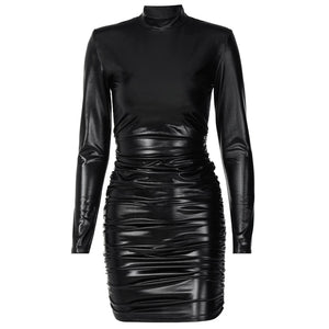 Leather Bodycon Mini Dress