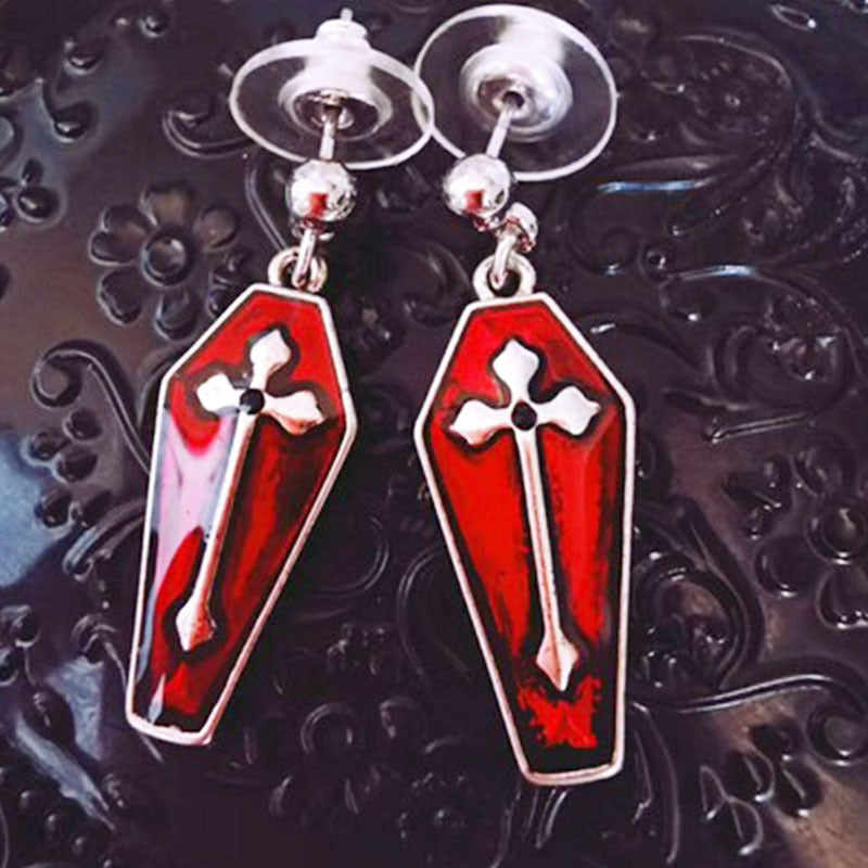 Red Coffin Earrings