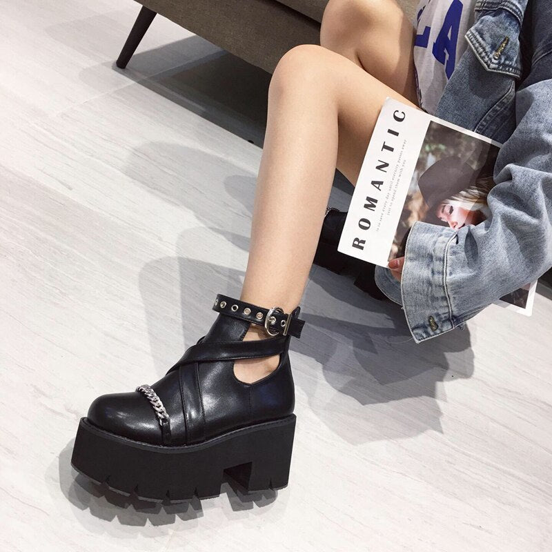 Chain Platform Boots