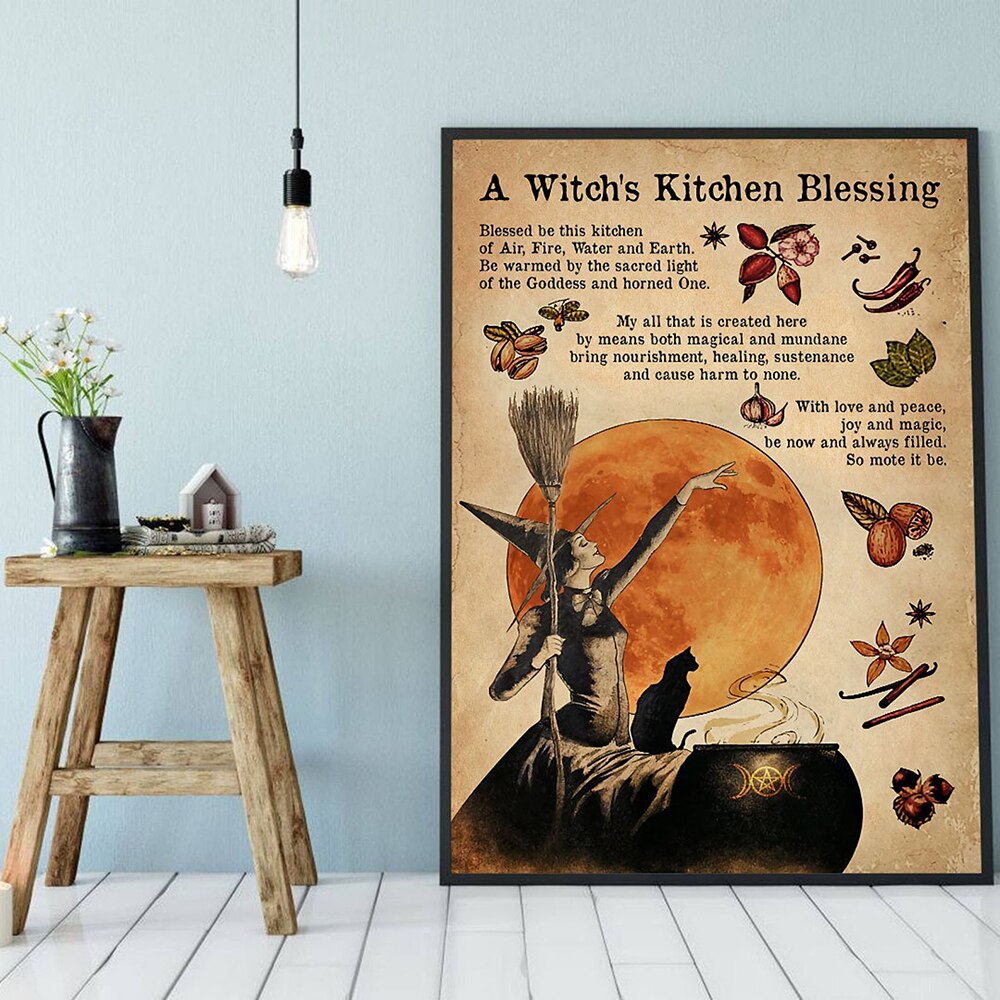 "A Witch's Kitchen Blessing" Wall Poster