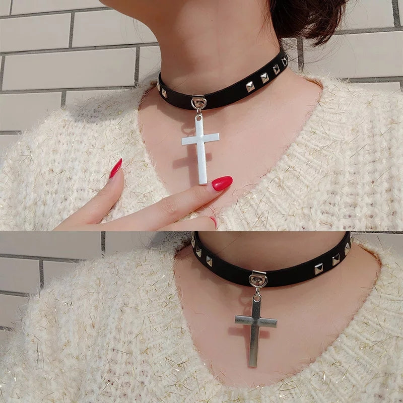 Cross Choker Necklace