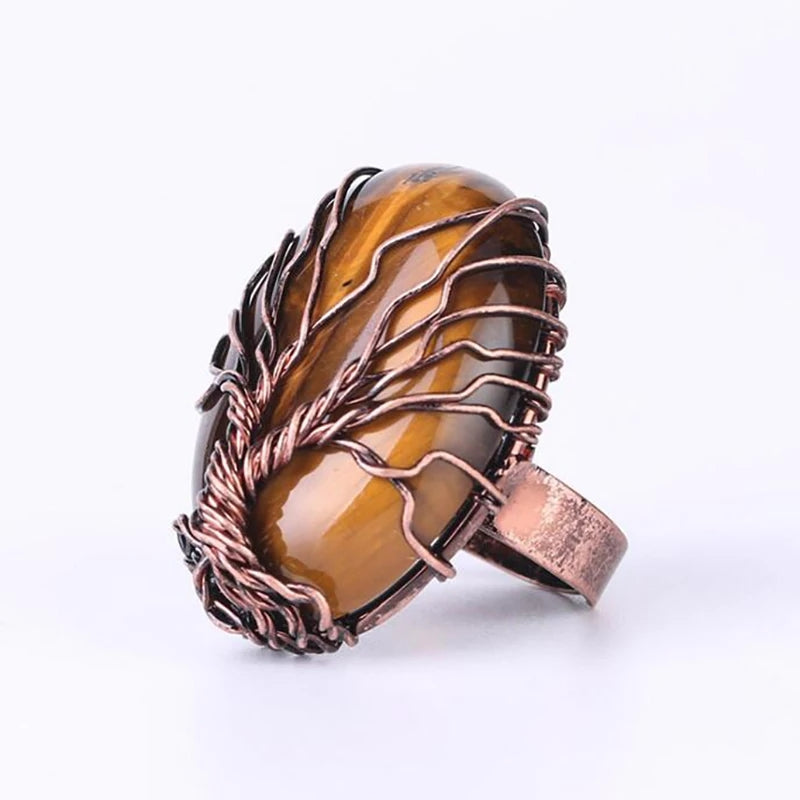 Tree Of Life Natural Stone Ring