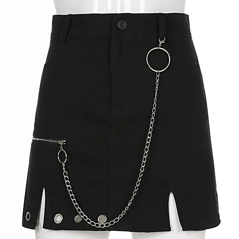 Chain Detail Mini Skirt