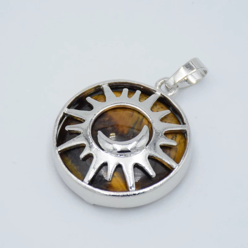 Sun And Moon Natural Stone Pendant