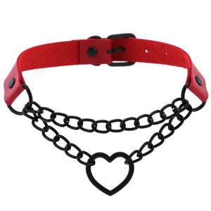 Hanging Heart Choker Necklace