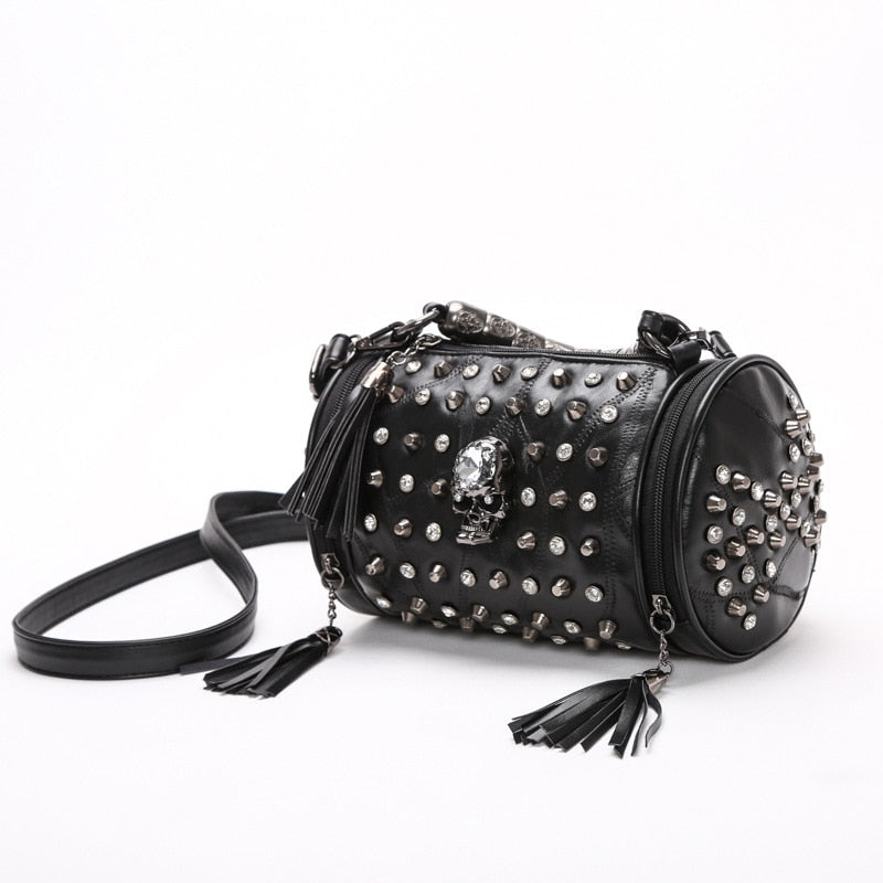 Leather Skull Design Shoulder Bag