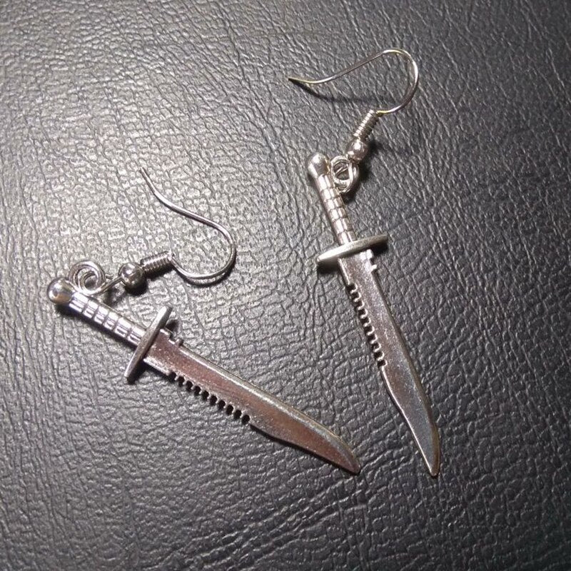 Silver Knife Earrings