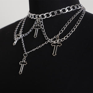 Multi-layered Cross Necklace