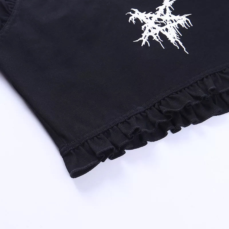 Pentagram Print Crop Top