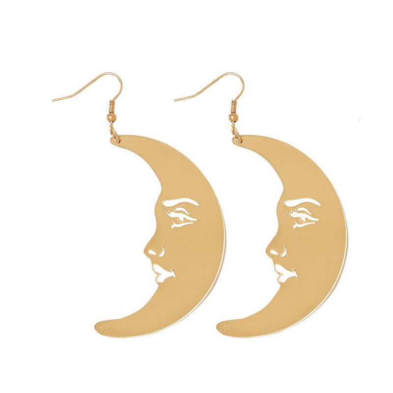 Crescent Moon Shaped Gold Earrings