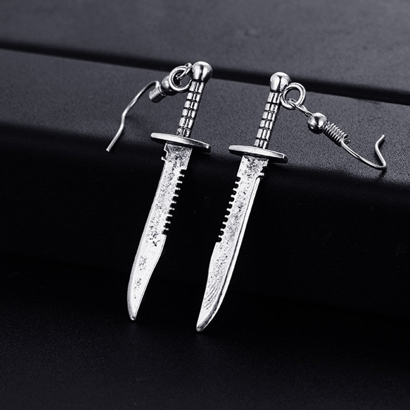 Silver Knife Earrings