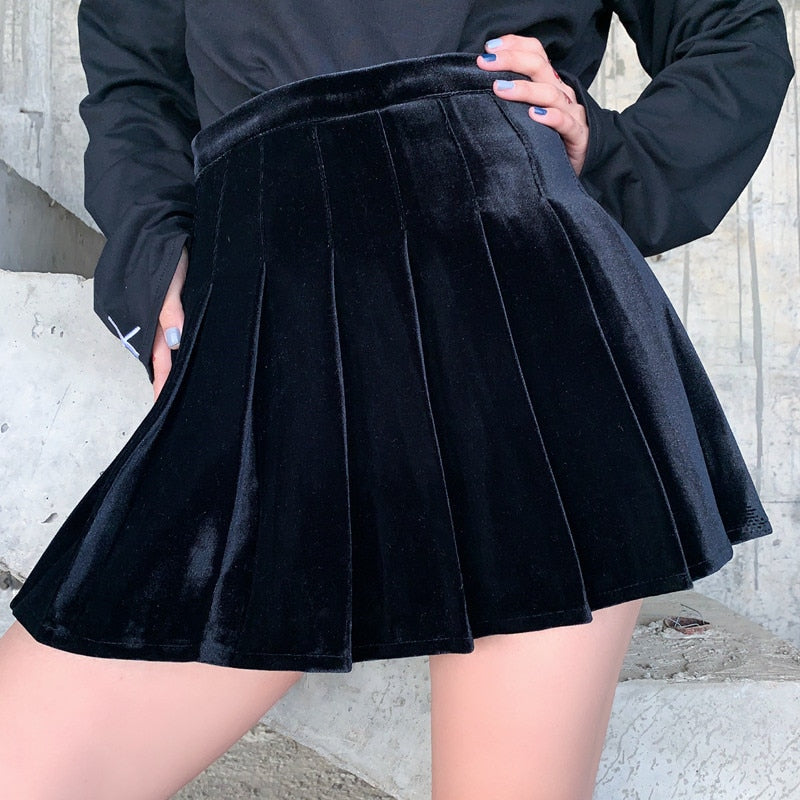 Velvet Mini Skirt