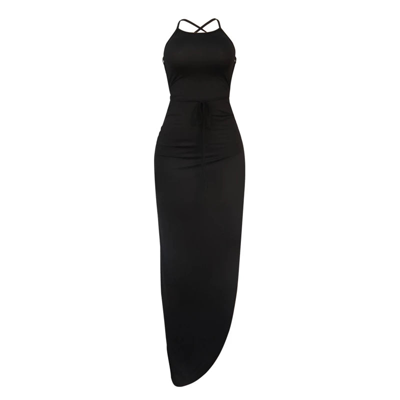 Asymmetric High Split Dress