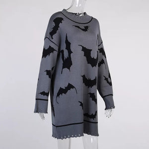 All Over Bats Print Sweater