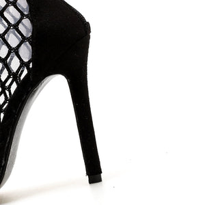 Fishnet Peep Toe Sandals