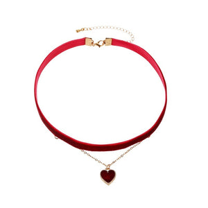 Two-Layer Hanging Heart Choker