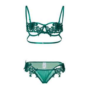 Green Roses Lingerie Set