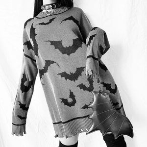 All Over Bats Print Sweater