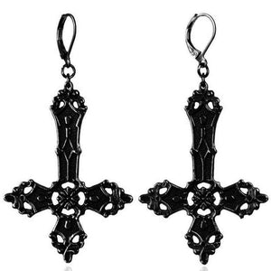 Upside Down Cross Earrings