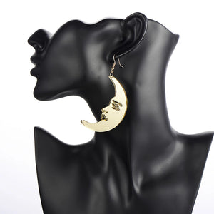 Crescent Moon Shaped Gold Earrings