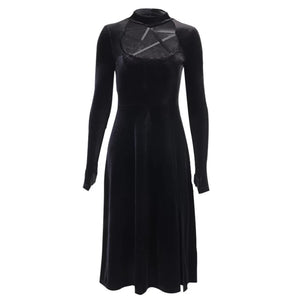 Five Pointed Star Velvet Midi Dress