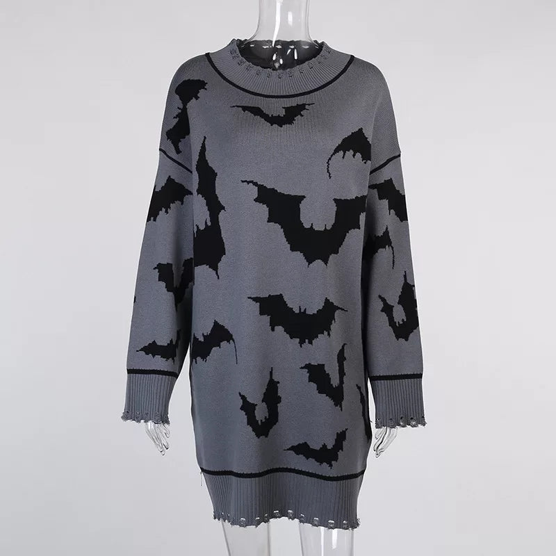 All Over Bats Print Sweater