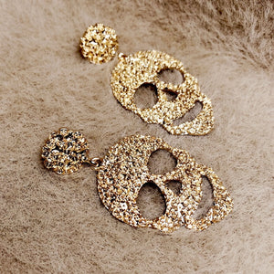 Glitter Skull Head Earrings