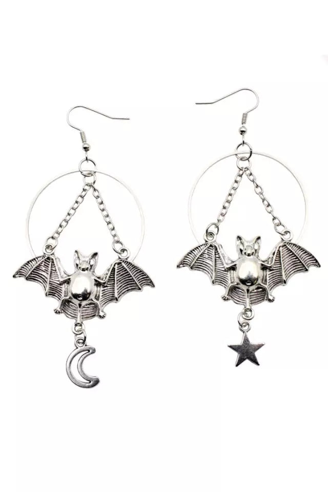 Flying Bat Shaped Dangle Earrings