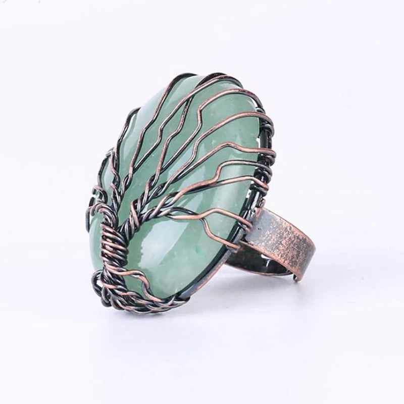 Tree Of Life Natural Stone Ring