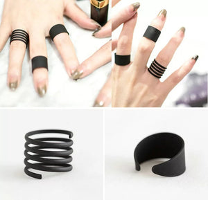 Pack Of Three Rings In Black