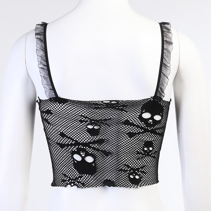 Skull Printed Crop Top