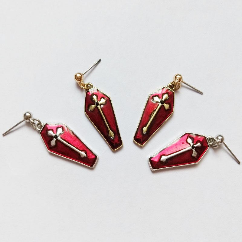 Red Coffin Earrings