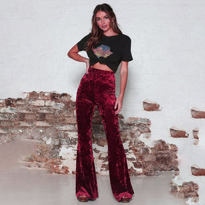 Velvet Flare Trousers