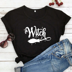 Witch Broom Print T-Shirt