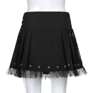 Side Tie Up Mini Tutu Skirt