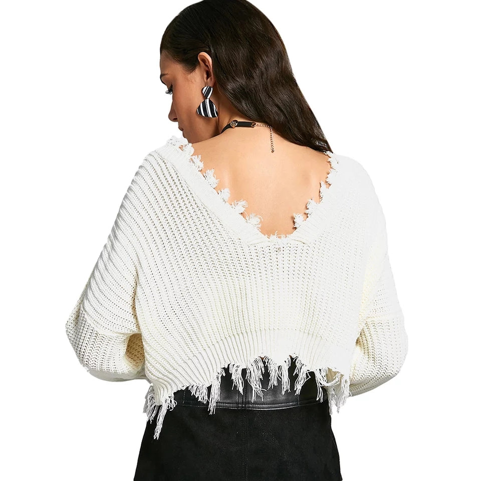 Deep V Knitted Jumper